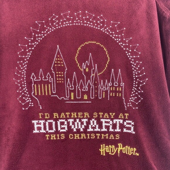 Harry Potter Nightgown Pajama Junior S Id Rather Stay at Hogwarts this Christmas - Picture 4 of 8